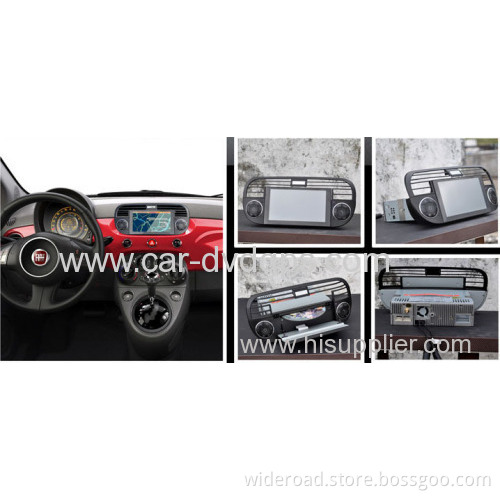 1 Din Fiat 500 Car Dvd Car Radio With Gps Navigation Support Blue &amp; Me System And Usb/aux Play 